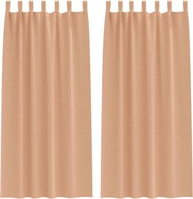vidaXL Fekete Függöny Gyűrűkkel 2 pcs Világos Barna 225 x 140 cm