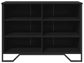 fekete szerelt fa tálalószekrény 101 x 35,5 x 74,5 cm