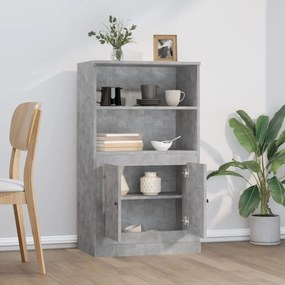 betonszürke szerelt fa magasszekrény 60x35,5x103,5 cm