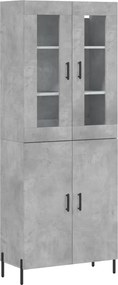 vidaXL betonszürke szerelt fa magasszekrény 69,5 x 34 x 180 cm