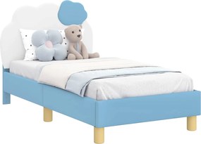 vidaXL Gyerekágy keret fejtámlával fejtámlával Kék 70 x 140 cm PU