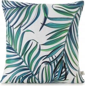 Dekoratív párnahuzat Palms 40x40 Design91 fehér, pálmalevél mintás