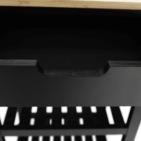 Tálalókocsi, természetes/fekete, ARETE