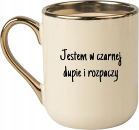 Bögre Elegáns Bézs Arany Rant Vicces Ajándék Fekete D****