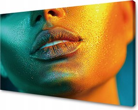 Vászonkép Arany arc Vízcseppek a testen 80x40 cm