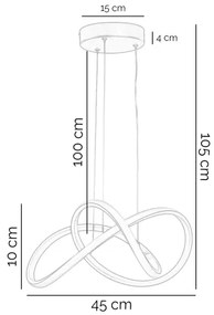 ONLI - LED Csillár zsinóron DAFNE LED/30W/230W 4000K fekete