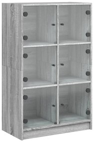 szürke sonoma színű magasszekrény ajtókkal 68 x 37 x 109 cm