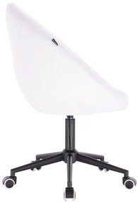 HC8516K Fehér modern műbőr szék fekete lábbal