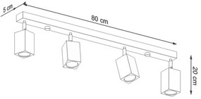 Sollux SL.1038 - Spotlámpa KEKE 4xGU10/40W/230V tölgy