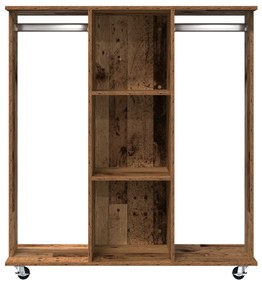 Ruhásszekrény Kerekekkel Régi Fa 102x38x110 cm Mérnöki Fa