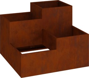 vidaXL Kerti cserép Rozsdás 80 x 80 x 60 cm Időjárásálló acél