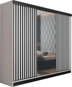 Malani 200 Tolóajtós Szekrény 200cm, Fehér