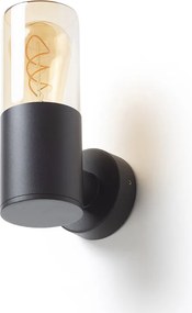 RENDL QUINN fali lámpa fekete borostyánsárga üveg 230V LED E27 11W IP54