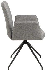 Szürke kárpitozott karfás étkezőfotel Naya – Actona