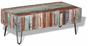 tömör újrahasznosított fa dohányzóasztal 100 x 50 x 38 cm