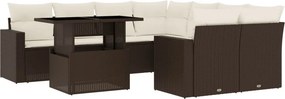 vidaXL 9 részes barna polyrattan kerti ülőgarnitúra párnákkal