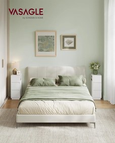 Keskeny éjjeliszekrények, 2 darabos szett,2 fiókkal balra vagy jobbra szerelhető, felhő fehér