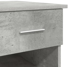 íróasztal tárolóval beton szürke 90x49.5x75 cm Mérnöki fa