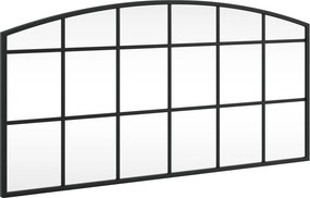 vidaXL fekete ívelt vas fali tükör 80 x 40 cm