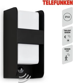 Telefunken 321105TF-Érzékelős kültéri fali lámpa 1xE27/12W/230V IP44 fekete