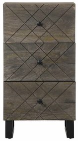 komód fekete 40x33x75 cm tömörfa mangó