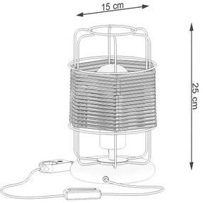 Sollux SL.1302 - Asztali lámpa GIZUR 1xE27/15W/230V