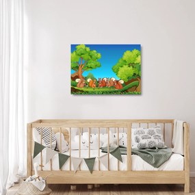 Kép - boldog mókusok (üvegen) (70x50 cm)