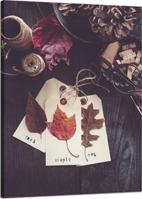 Vászonkép Juharfa levelek Retro Vintage 50X70