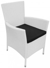 5 darabos krémfehér kültéri polyrattan étkezőkészlet
