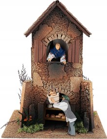 Házikó Mozgatható Betlehem Figurával 'Vödör behúzása' 12cm magas figurákhoz