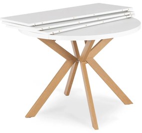 Bővíthető Étkezőasztal Fehér/Tölgy Színben. LUKAS 100-250 cm