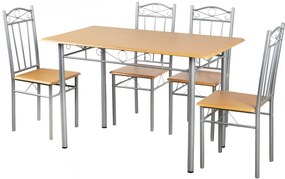 Étkezőasztal szett 4 db székkel bükk BC FUR-101-1LS