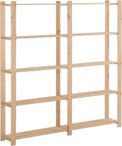 vidaXL 5 szintes tömör fenyőfa tárolóállvány 170 x 28,5 x 170 cm
