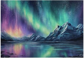 Fotótapéta Hegyek Északi Fény Hálószoba Nappali Tapéta Flizelina 350x250