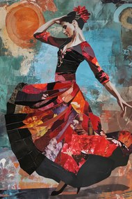 Poszter 20x30cm Flamenco tánc