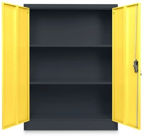 Közepes univerzális fém szekrény, 90 x 40 x 120 cm, hengerzár, sárga - ral 1023