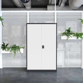 Fém iratszekrény JAN II, 1150 x 185 x 400 mm, antracit-fehér