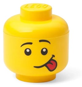 Sárga fej alakú tárolódoboz, lökött, 10,5 x 10,6 x 12 cm - LEGO®