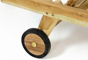 DIVERO Kerti nyugágy kerekekkel teak fa