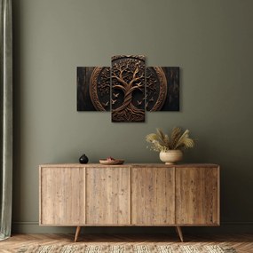 Kép – Fából készült életfa (90x60 cm)