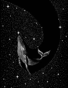 Illusztráció Starry Whale, Aliriza Cakir, (30 x 40 cm)
