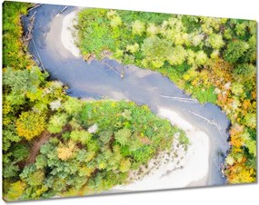 Vászonkép 100x70 Forgó folyó Erdő Ősz
