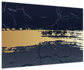 Kép - Kék és arany absztrakció N⁰2 (90x60 cm)