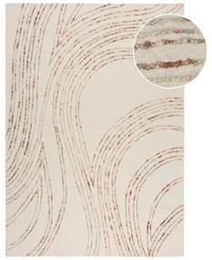 Narancssárga-krémszínű gyapjú szőnyeg 200x290 cm Abstract Swirl – Flair Rugs