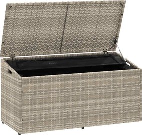 Világosszürke Polyrattan Kerti Tárolóláda 110X50X58 Cm