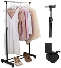 Fém kerekes ruhatartó állvány, 160 cm