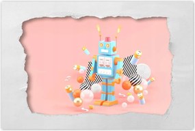 Poszter 60x40 Robot Rózsa Kék