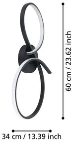 Eglo 901266 - LED Mennyezeti lámpa SERPINS LED/21W/230V 3000K fekete