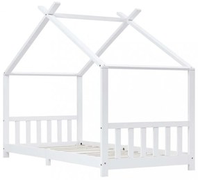 fehér tömör fenyőfa gyerekágy-keret 90 x 200 cm