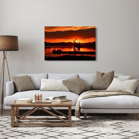Kép - Halászok a tavon (90x60 cm)